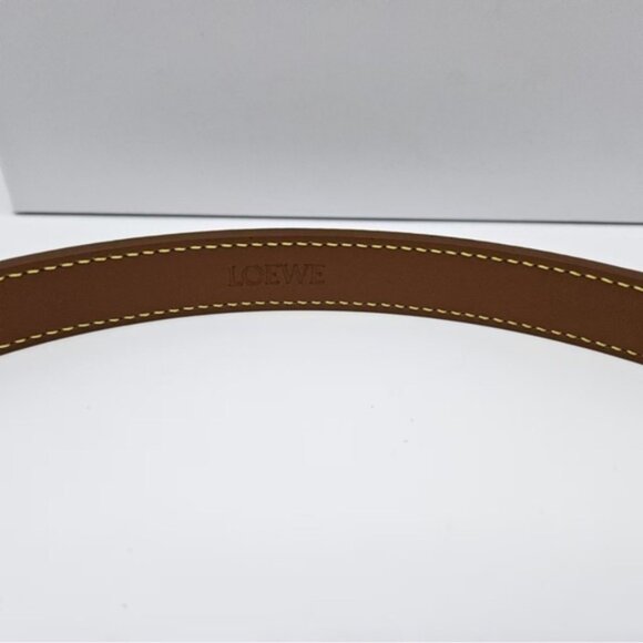 Loewe Brown Leather Belt with Gold Buckle - Picture 5 of 5